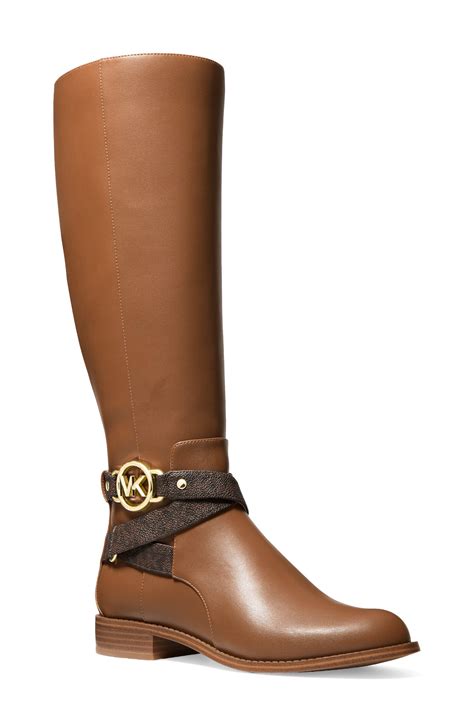 michael kors knee high boots brown|michael kors stiletto heel boots.